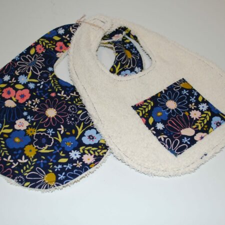 Ensemble de 2 bavoirs "FLEURS"