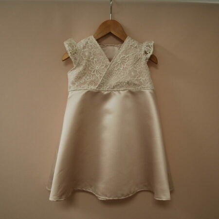 robe rose SIENA cache coeur satin dentelle