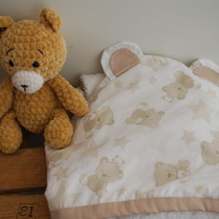 Cape de bain bébé fille/garçon et son doudou ours avec oreilles