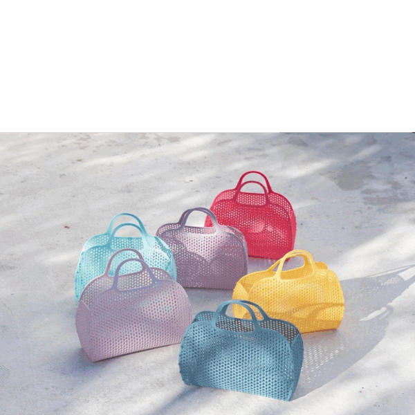 Petits sacs rétro colorés en plastique, parfaits pour enfants ou décoration vintage