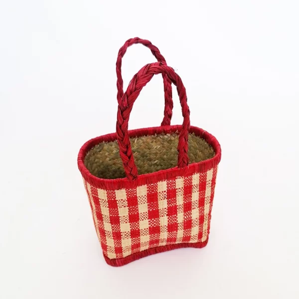 panier enfant vichy rouge