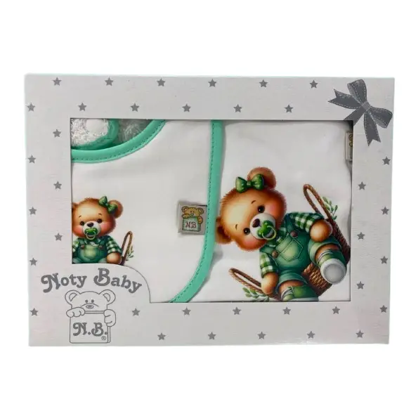 Ensemble Bavoir naissance et Lange - Divers coloris imprimés – Image 5