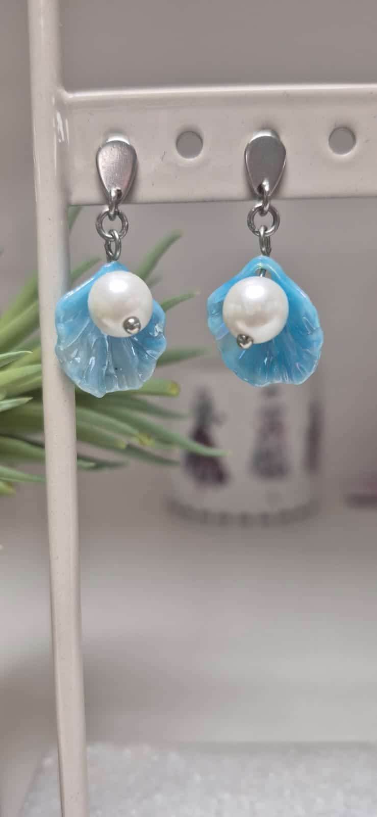 Boucle d'oreilles forme coquillage artisanales