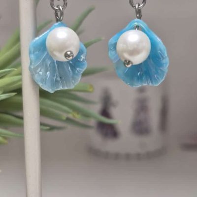 Boucle d'oreilles forme coquillage artisanales